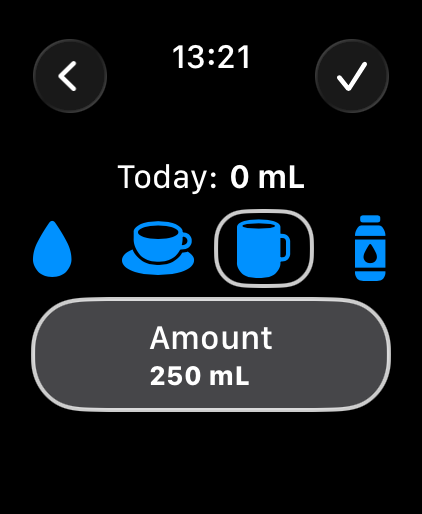 slotho on Apple Watch logging water
