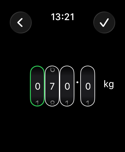 slotho on Apple Watch logging weight