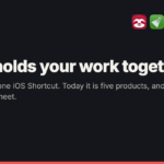 red8.io share card: What holds your work together? In 2021 it was one iOS Shortcut. Today it is five products, and Cortex is where they meet. The slotho, badmintho, FlowMail, pluris and Cortex icons sit in the top right, on a near-black background.